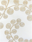 Spiral Branch Print Gold on White Laura & Kiran